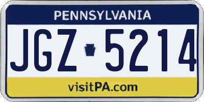 PA license plate JGZ5214