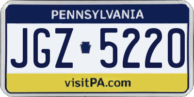 PA license plate JGZ5220