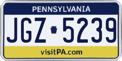PA license plate JGZ5239