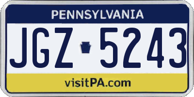 PA license plate JGZ5243