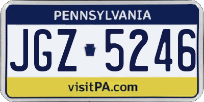 PA license plate JGZ5246