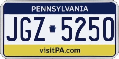 PA license plate JGZ5250