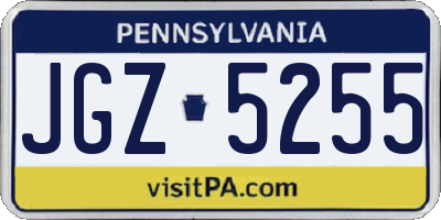 PA license plate JGZ5255