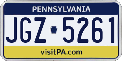 PA license plate JGZ5261