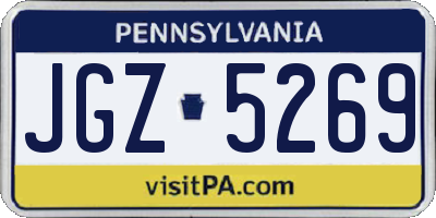 PA license plate JGZ5269