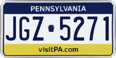 PA license plate JGZ5271