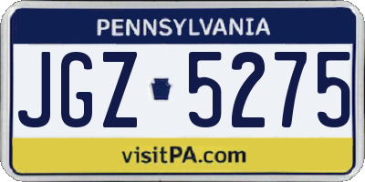 PA license plate JGZ5275