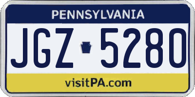 PA license plate JGZ5280