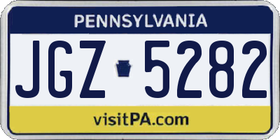 PA license plate JGZ5282