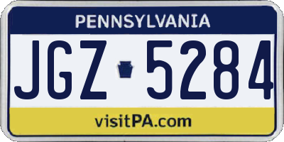 PA license plate JGZ5284