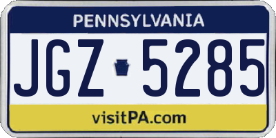 PA license plate JGZ5285