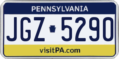 PA license plate JGZ5290