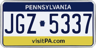 PA license plate JGZ5337