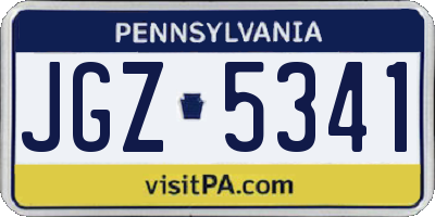 PA license plate JGZ5341