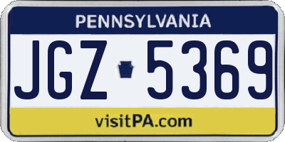 PA license plate JGZ5369