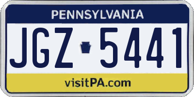 PA license plate JGZ5441