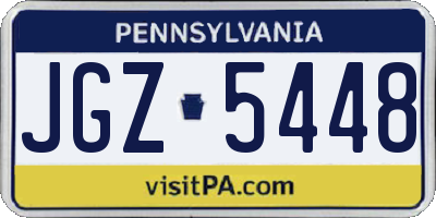 PA license plate JGZ5448