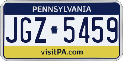 PA license plate JGZ5459