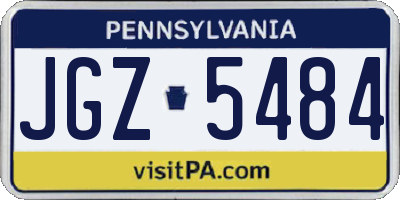PA license plate JGZ5484