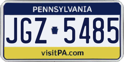 PA license plate JGZ5485