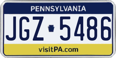 PA license plate JGZ5486
