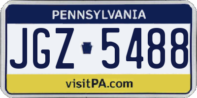 PA license plate JGZ5488