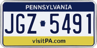 PA license plate JGZ5491