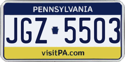 PA license plate JGZ5503