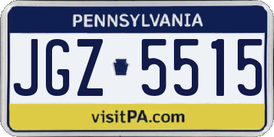 PA license plate JGZ5515
