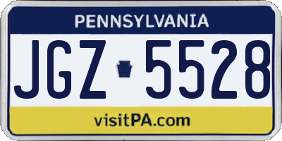 PA license plate JGZ5528
