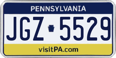 PA license plate JGZ5529