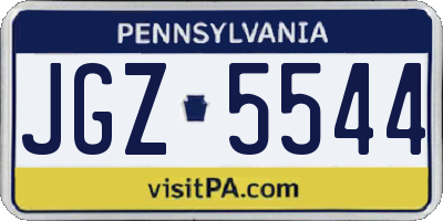 PA license plate JGZ5544