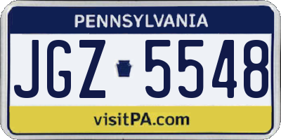 PA license plate JGZ5548