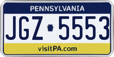 PA license plate JGZ5553