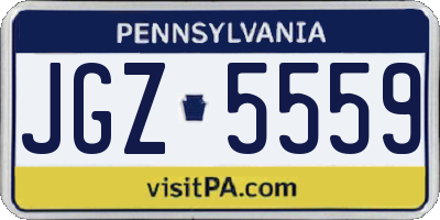 PA license plate JGZ5559