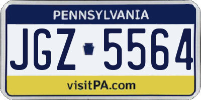 PA license plate JGZ5564