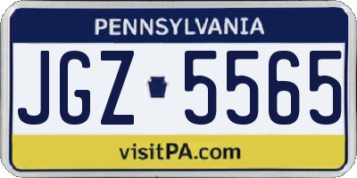 PA license plate JGZ5565