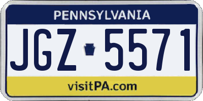 PA license plate JGZ5571