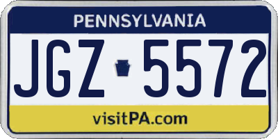 PA license plate JGZ5572