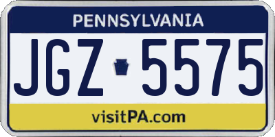 PA license plate JGZ5575