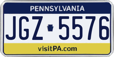 PA license plate JGZ5576