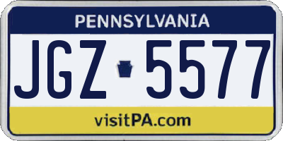 PA license plate JGZ5577
