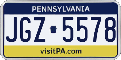 PA license plate JGZ5578