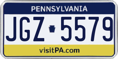 PA license plate JGZ5579