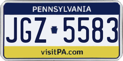 PA license plate JGZ5583