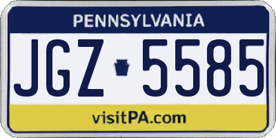 PA license plate JGZ5585