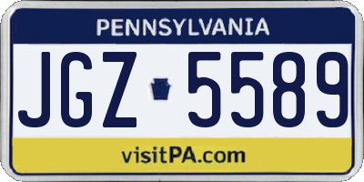PA license plate JGZ5589