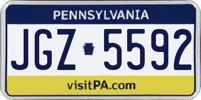 PA license plate JGZ5592