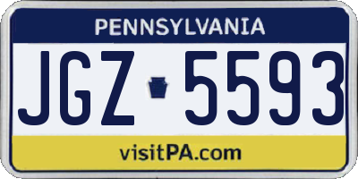 PA license plate JGZ5593