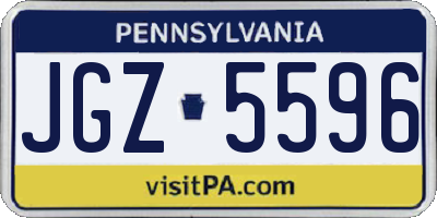 PA license plate JGZ5596